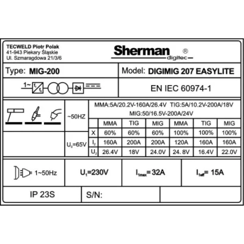 SHERMAN DIGIMIG 207 EASYLITE